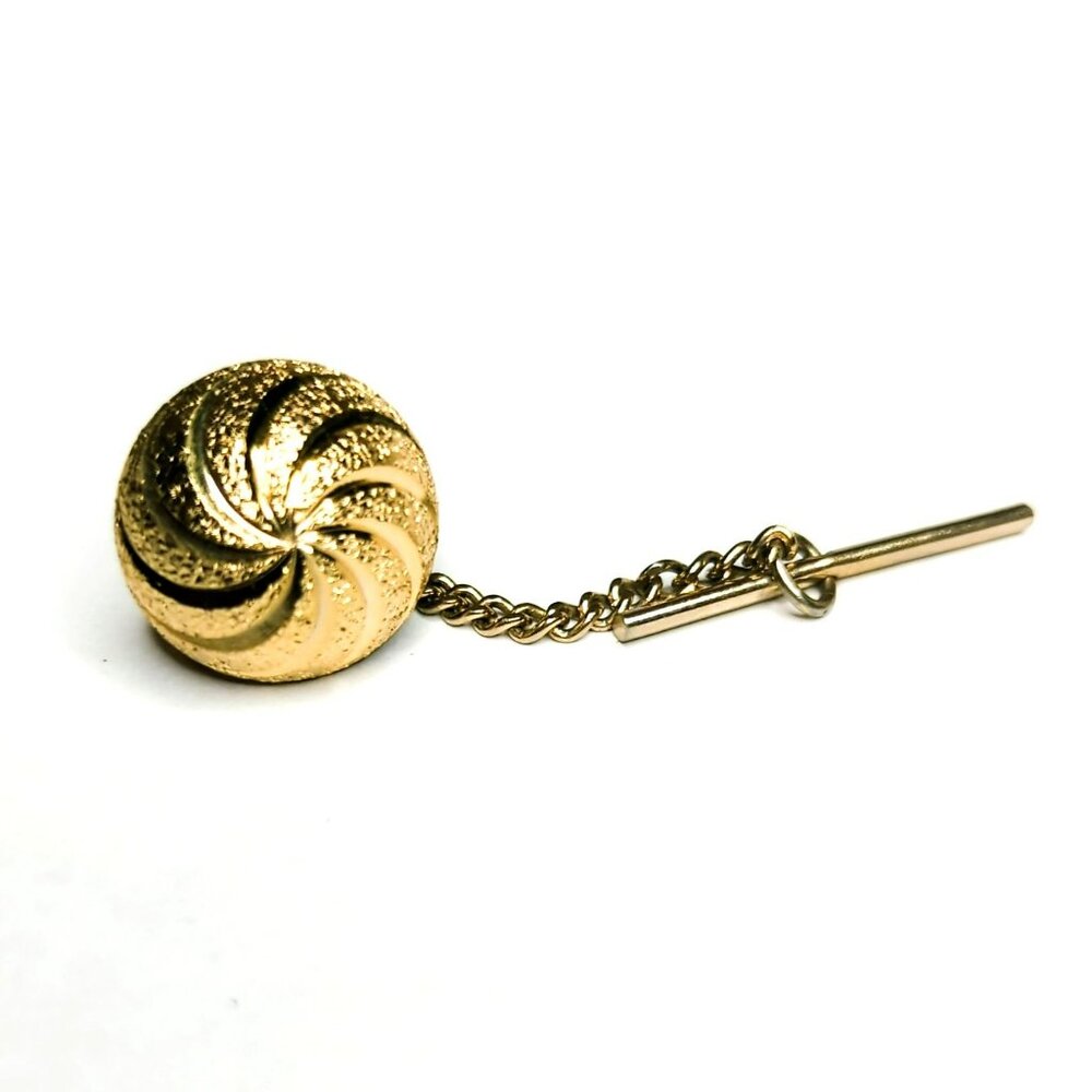 Vintage Hickok USA Gold Tone Swirl Round Tie Tack